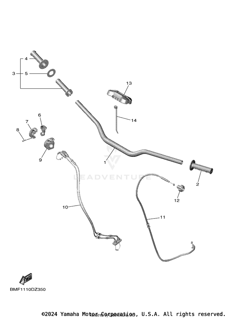 Steering Handle & Cable Schematic