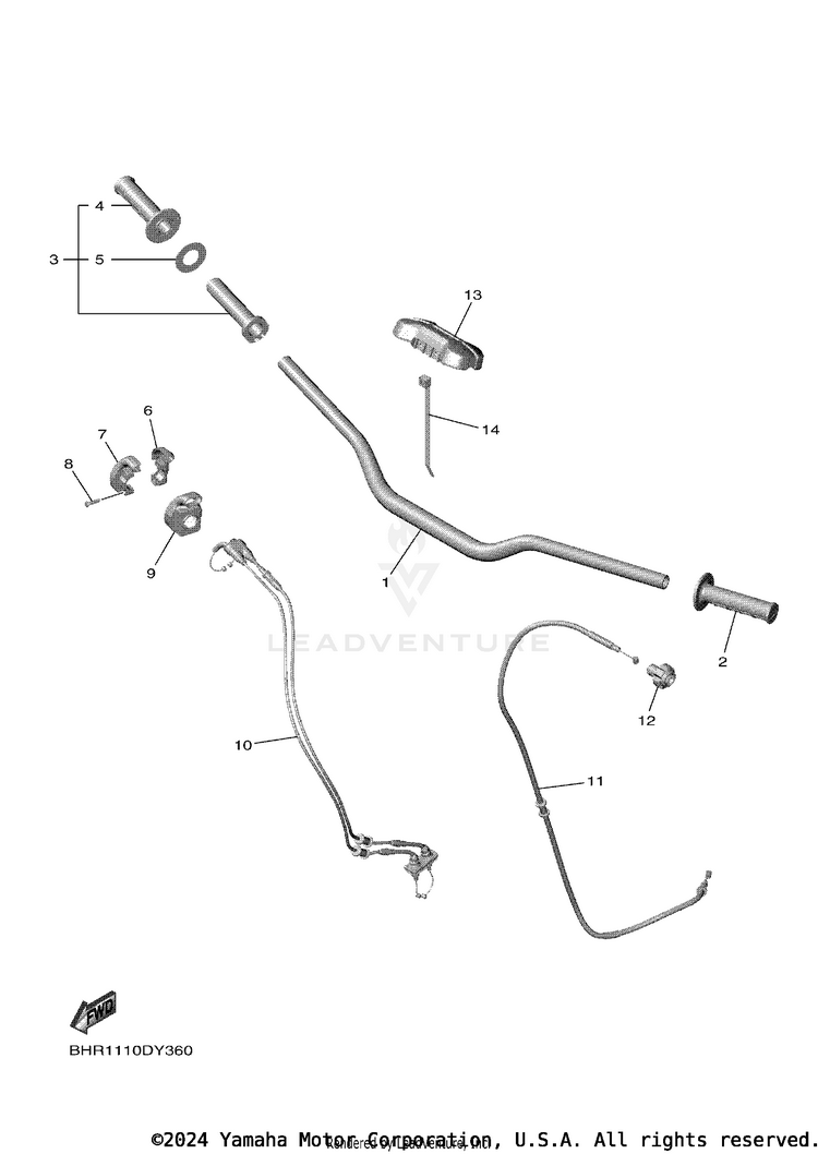 Steering Handle & Cable Schematic
