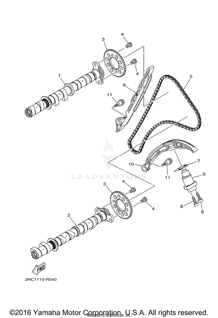 Camshaft Chain YXZ1000R EPS - YXZ10YMXHO - 2017 Schematic