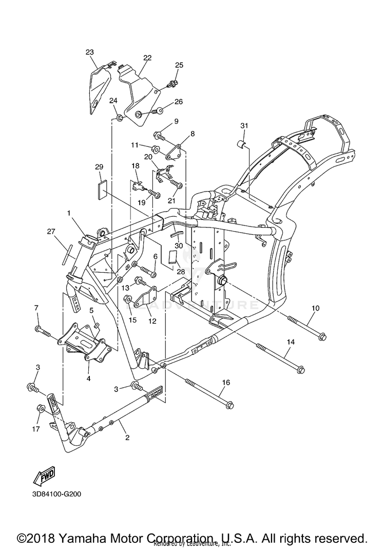 Frame V STAR 1300 TOURER - XVS13CTYCL - 2009 Schematic