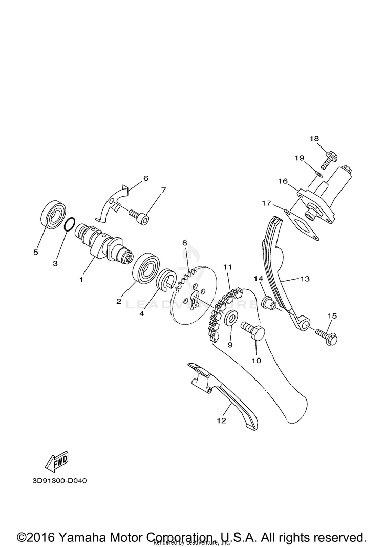 Camshaft Chain RAPTOR 125 - YFM125RBL - 2012 Schematic