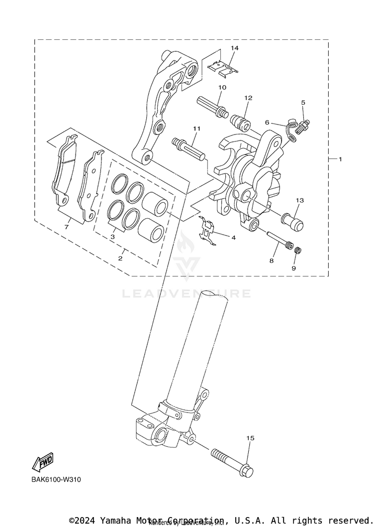 Front Brake Caliper Schematic