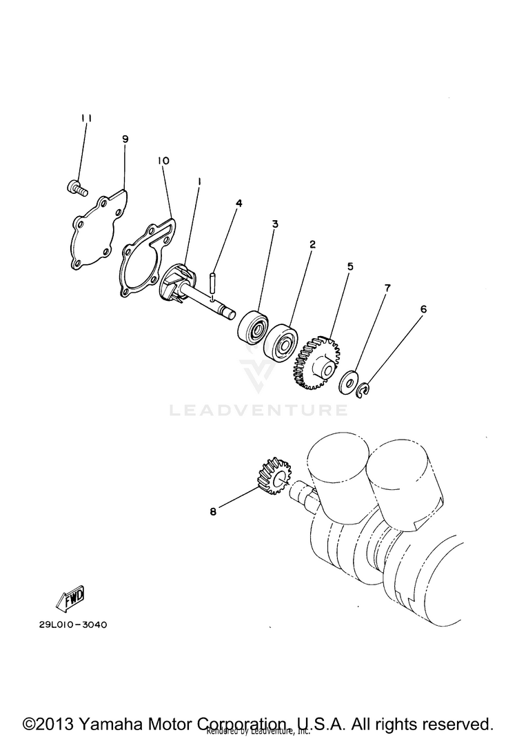 Water Pump BANSHEE - YFZ350R - 2003 Schematic