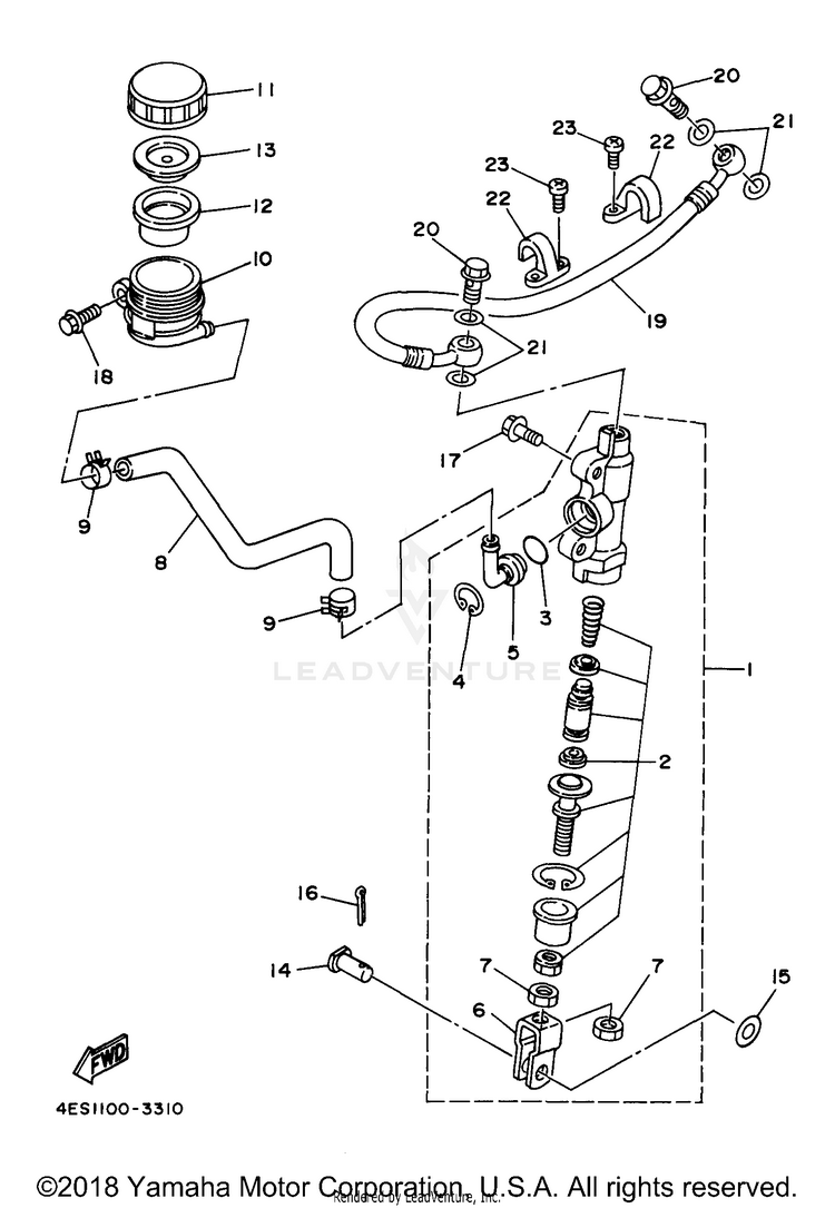 Rear Master Cylinder Schematic