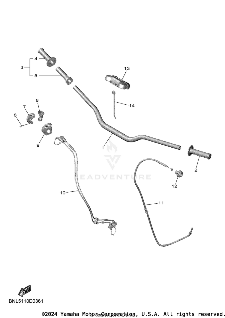 Steering Handle & Cable Schematic