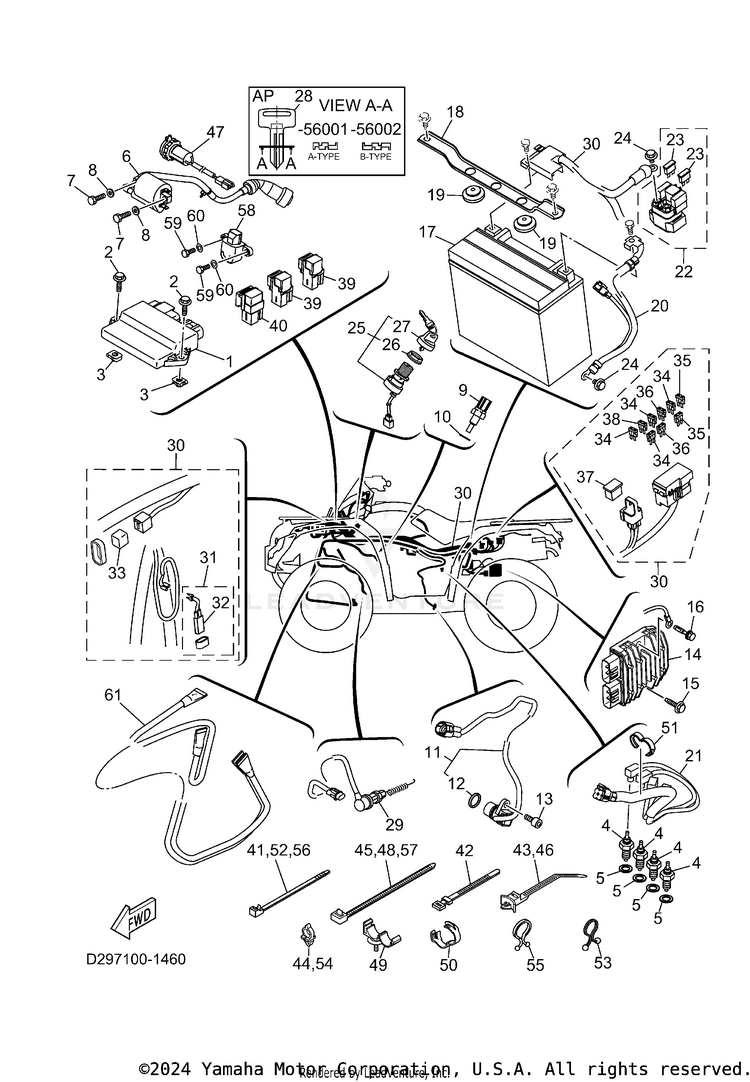 Electrical 1 KODIAK 450 - YFM45KDXTG - 2026 Schematic
