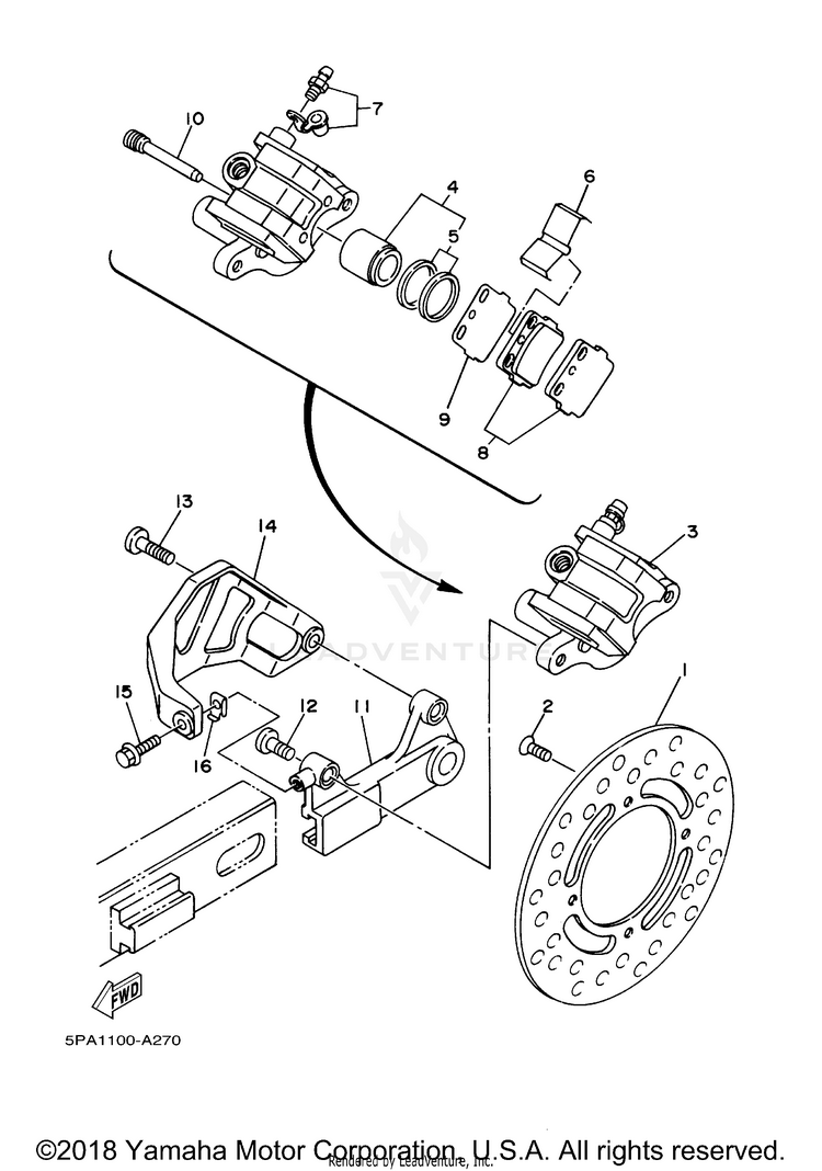 Rear Brake Caliper Schematic