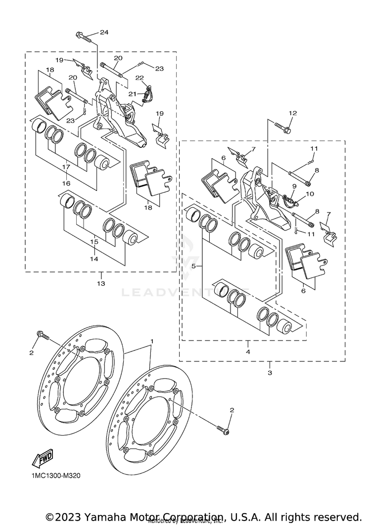 Front Brake Caliper Schematic