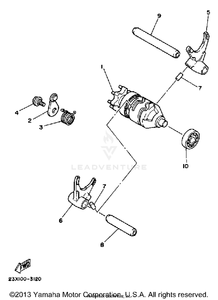 Shift Cam Fork Schematic
