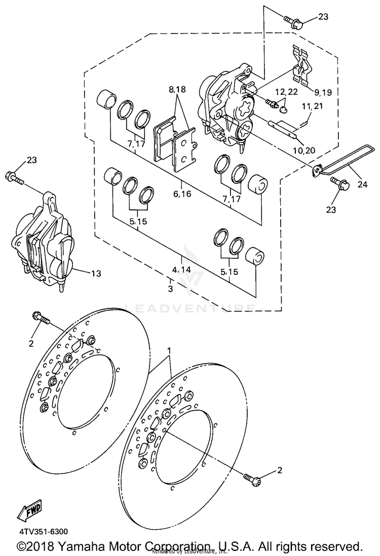 Front Brake Caliper Schematic