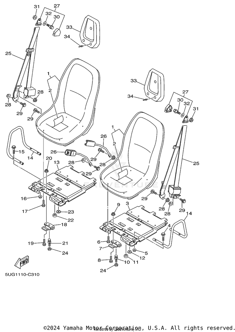 Seat RHINO 660 - YXR660FAS - 2004 Schematic