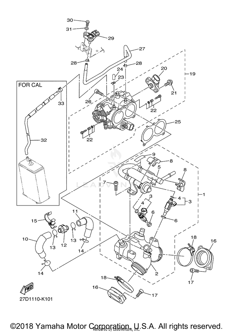 Intake 1 STRYKER - XVS13CBCO - 2012 Schematic