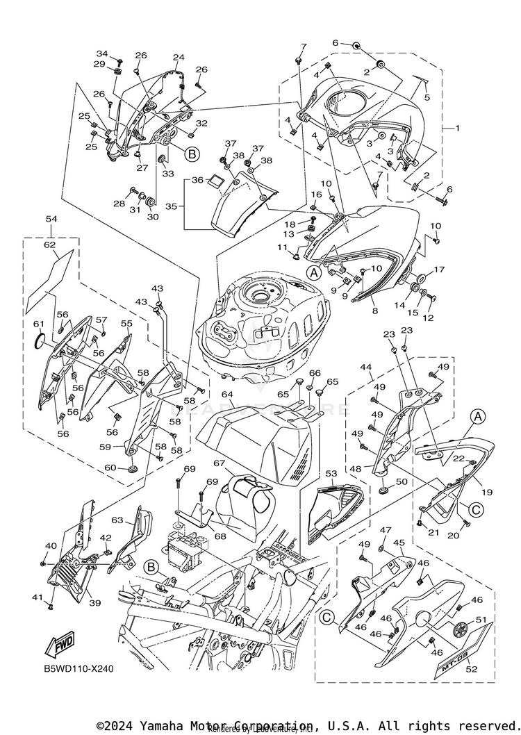 Fuel Tank 2 MT-03 - MT03NB - 2022 Schematic