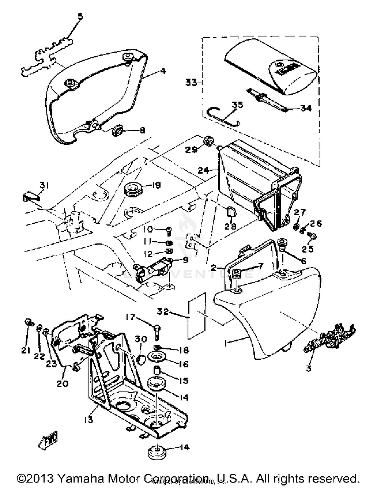 Side Cover XS1100LG - 1980 Schematic