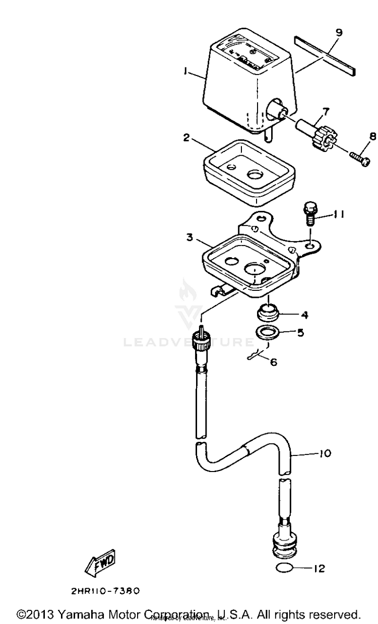 Meter BIG BEAR 4WD - YFM350FWB - 1991 Schematic