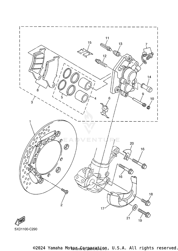 Front Brake Caliper Schematic