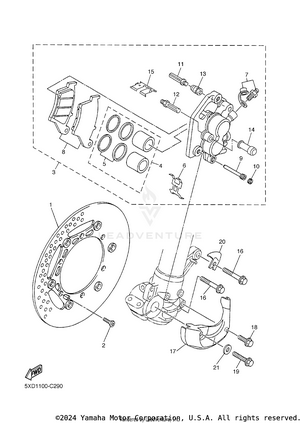 Front Brake Caliper Schematic