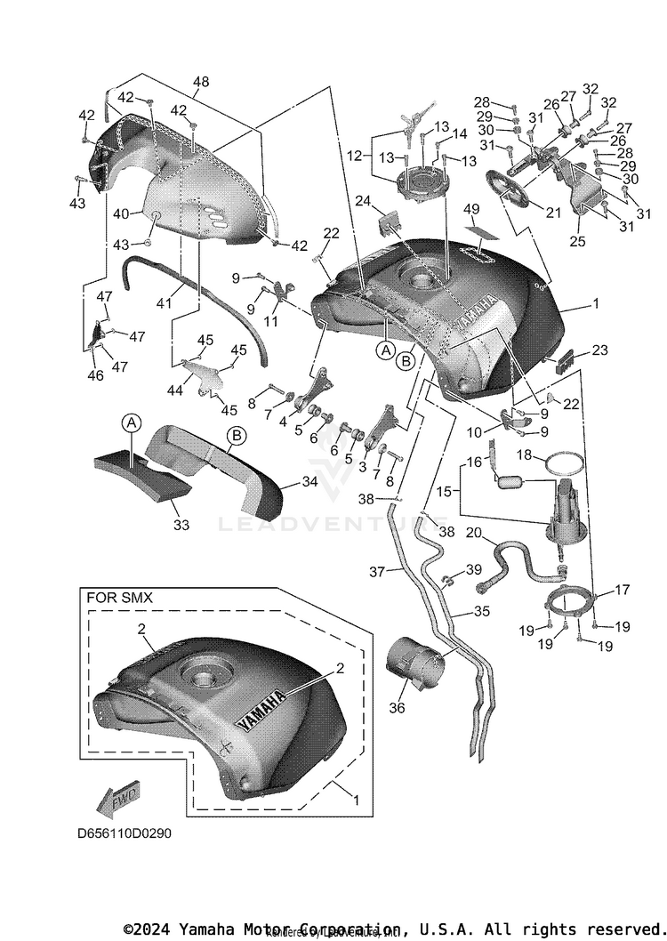 Fuel Tank XSR900 - XSR900SCB - 2025 Schematic