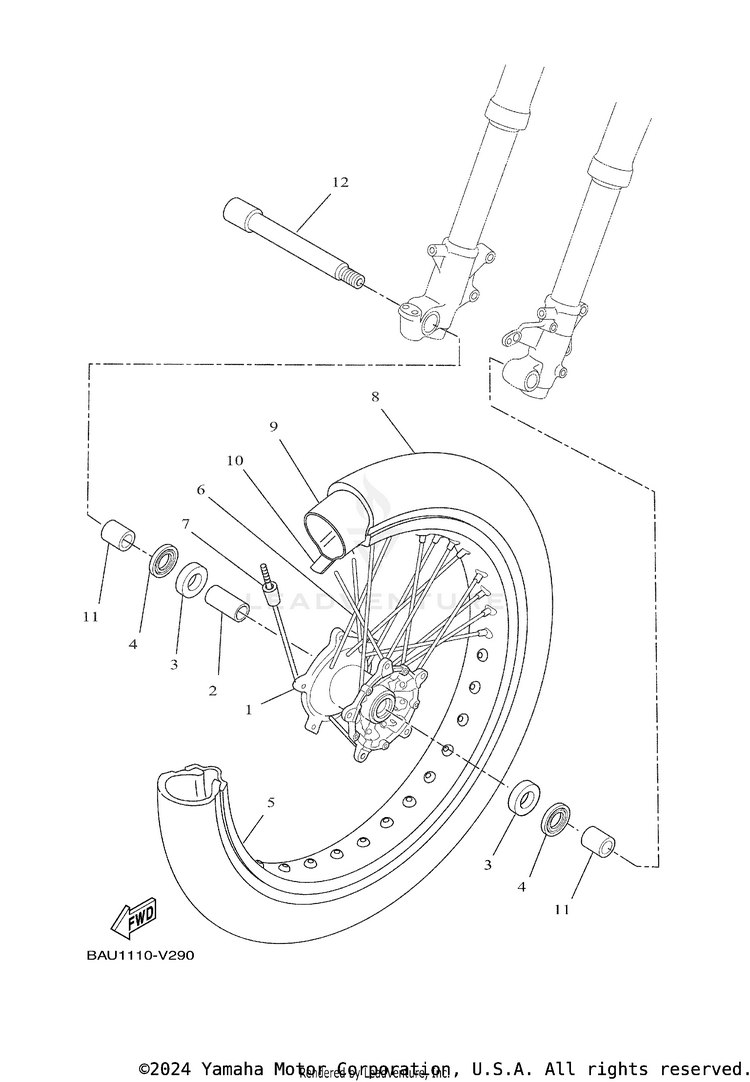 Front Wheel TENERE 700 - XTZ7NB - 2022 Schematic