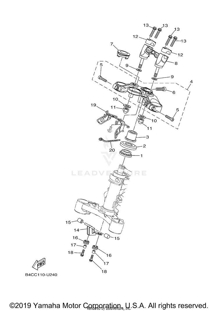Steering MT07 - MT07KCB - 2019 Schematic