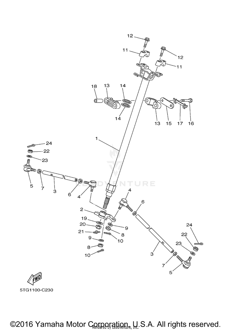 Steering YFZ450 - YFZ450S - 2004 Schematic