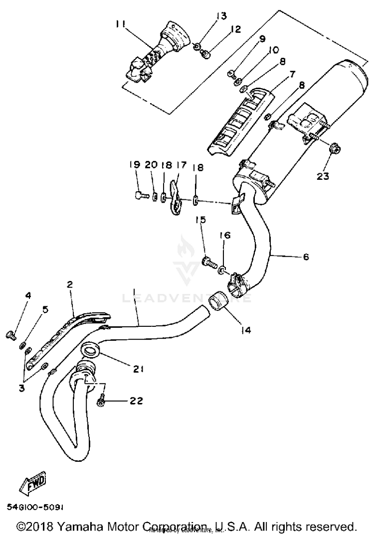 Exhaust BIG WHEEL - BW200S - 1986 Schematic