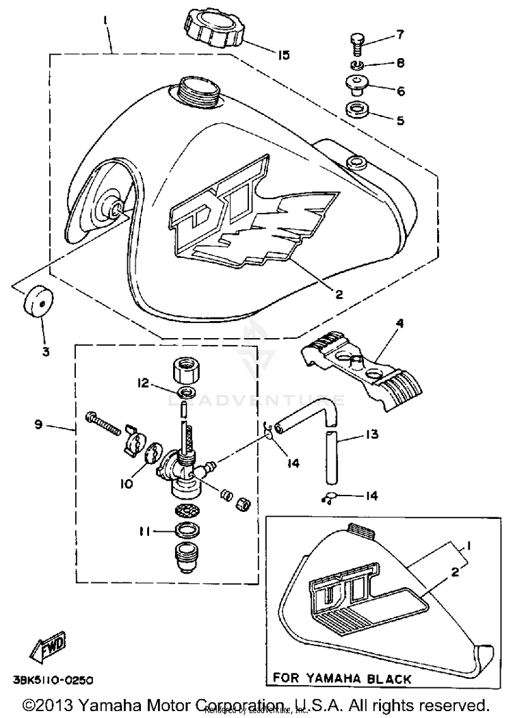 Fuel Tank ENDURO - DT50A - 1990 Schematic