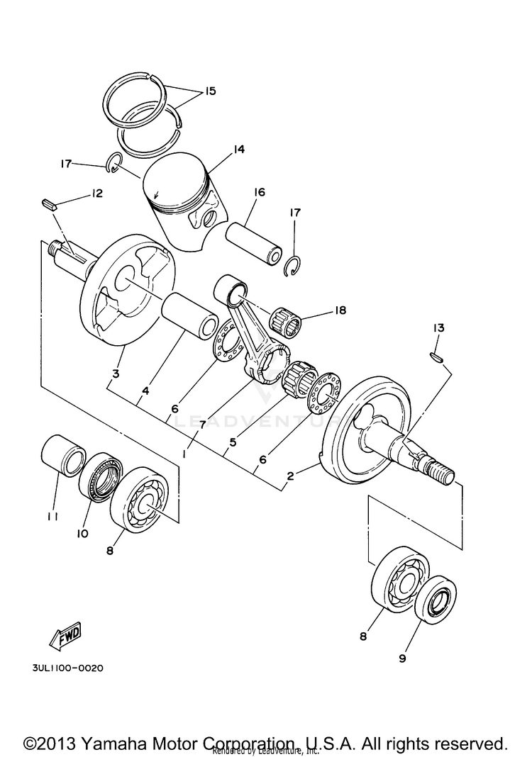 Crankshaft - Piston Schematic