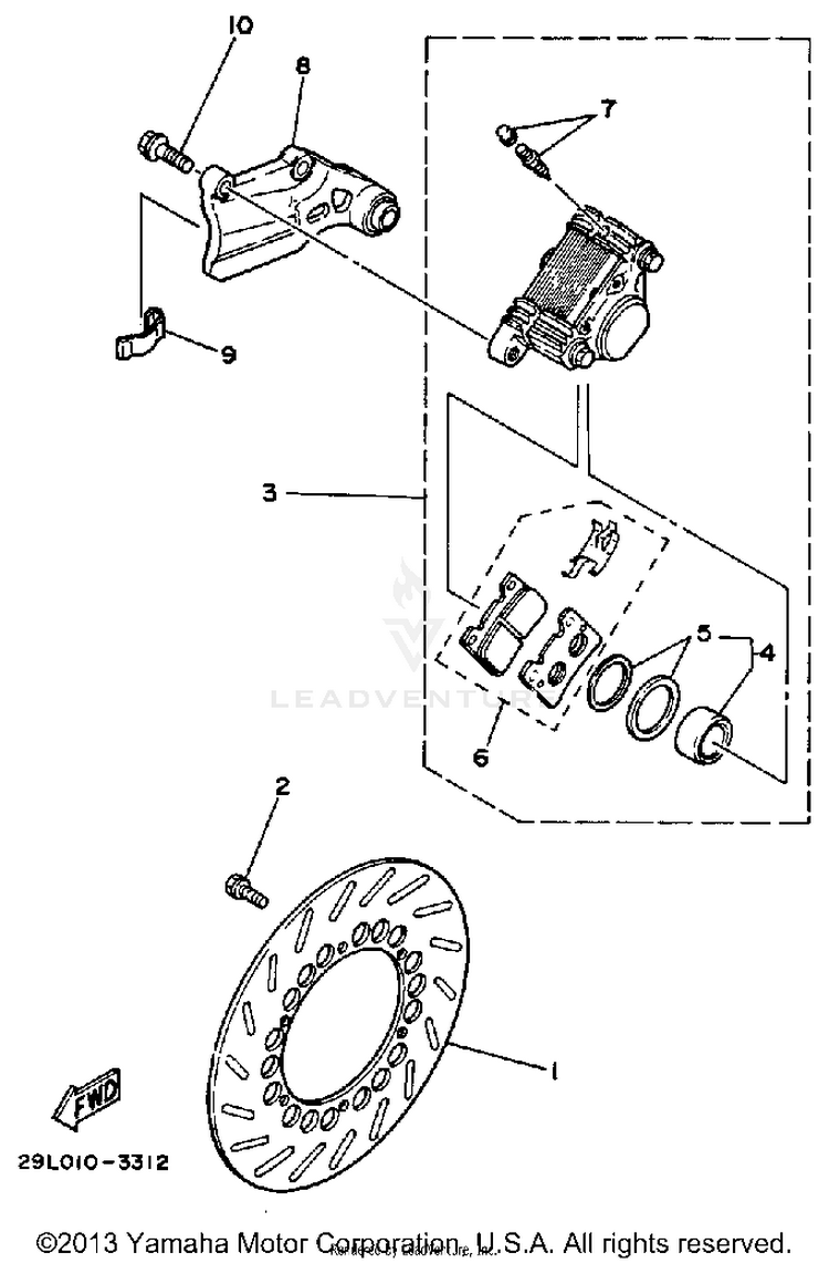 Rear Brake Caliper Schematic