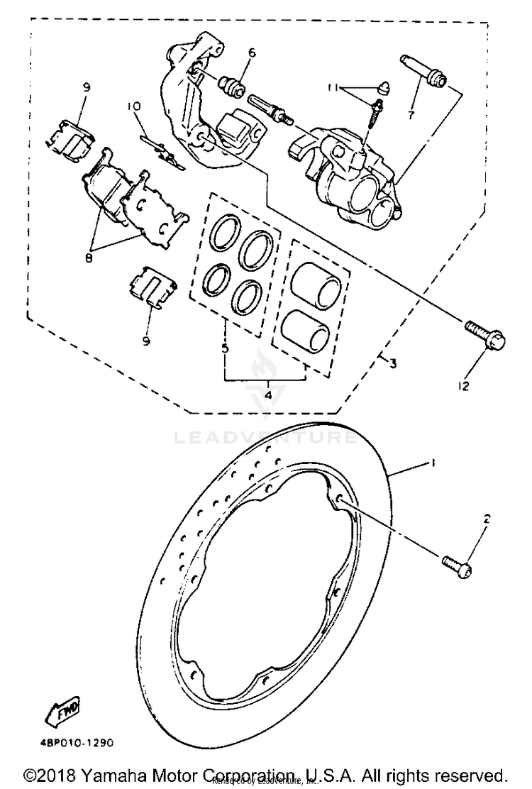 Front Brake Caliper Schematic