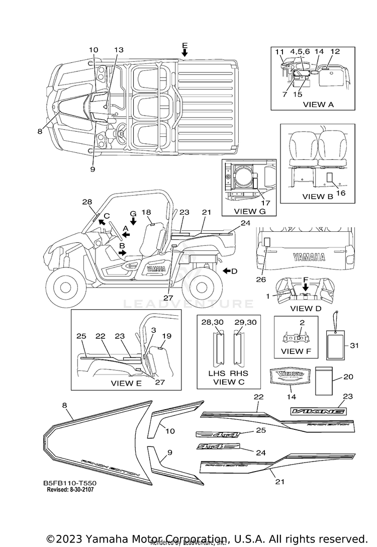Emblem Label 1 VIKING EPS RANCH EDI - YXM70VPRJC - 2018 Schematic