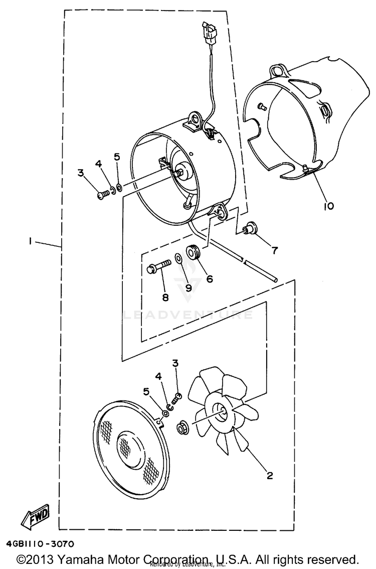 Blower KODIAK 4WD - YFM400FWF - 1994 Schematic
