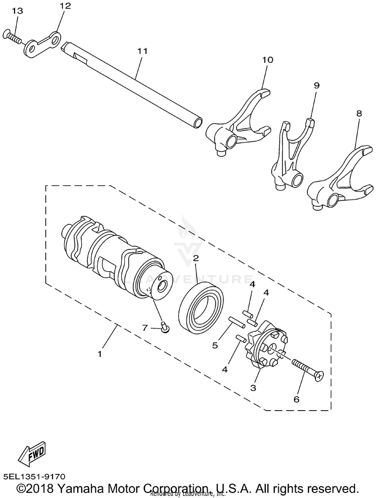 Shift Cam Fork Schematic