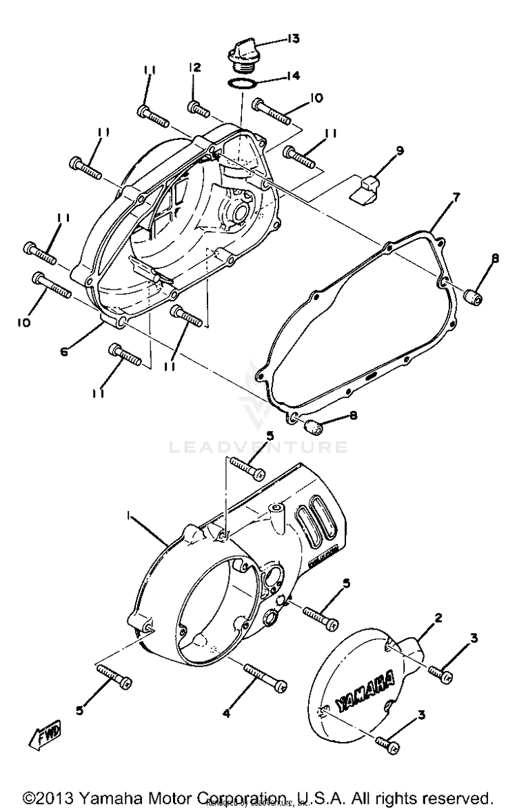 Crankcase Cover Yz80e F Schematic