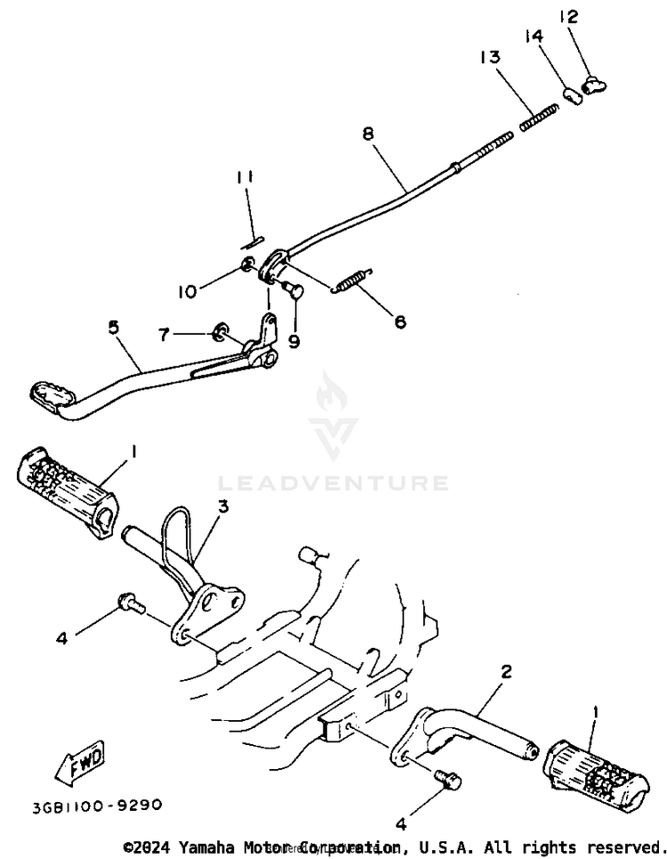 Stand - Footrest Schematic