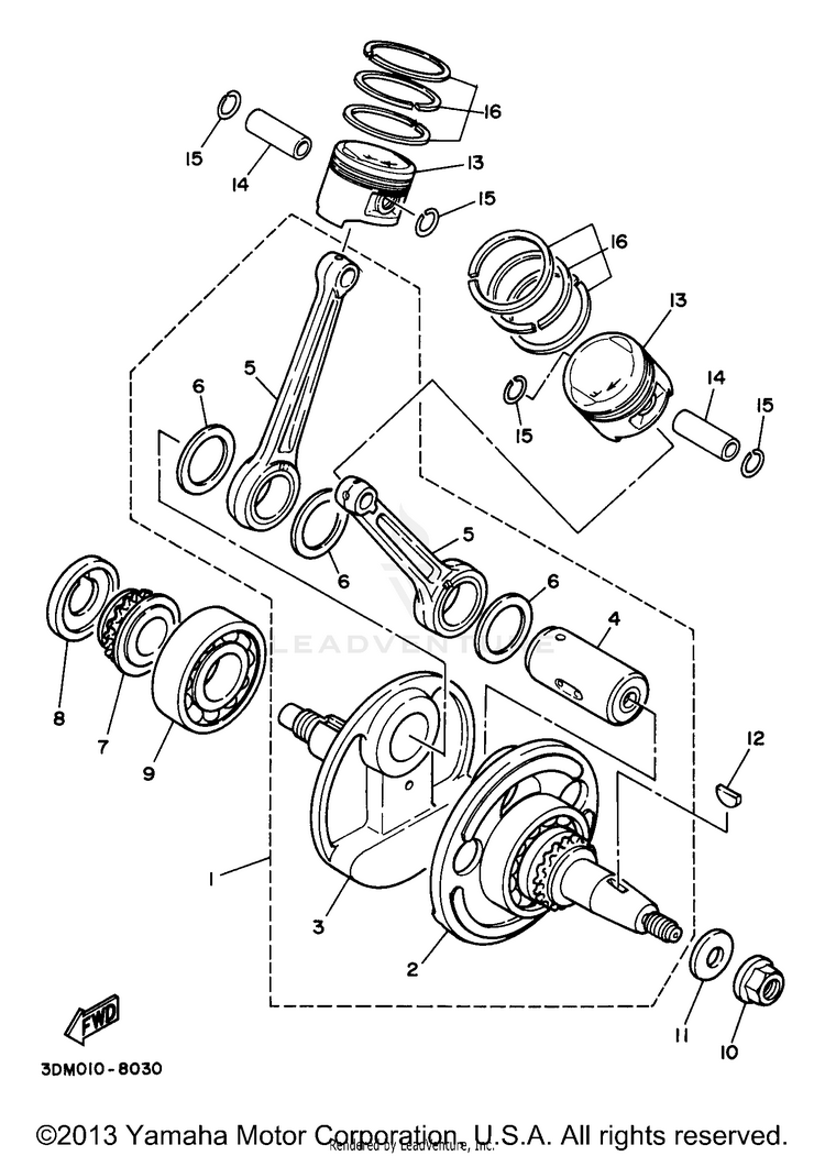 Crankshaft Piston Schematic
