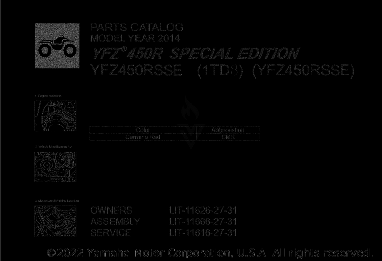 1 Title Page YFZ450R SPECIAL EDIT - YFZ450RSSE - 2014 Schematic