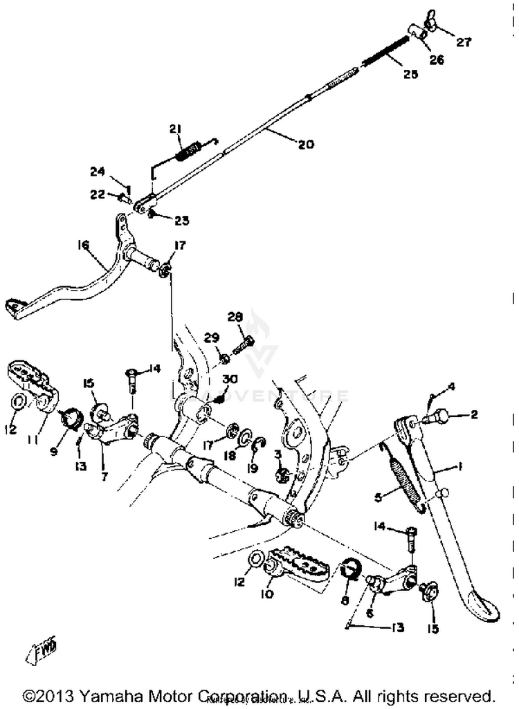 Stand Footrest Brake Pedal Yz400c Schematic