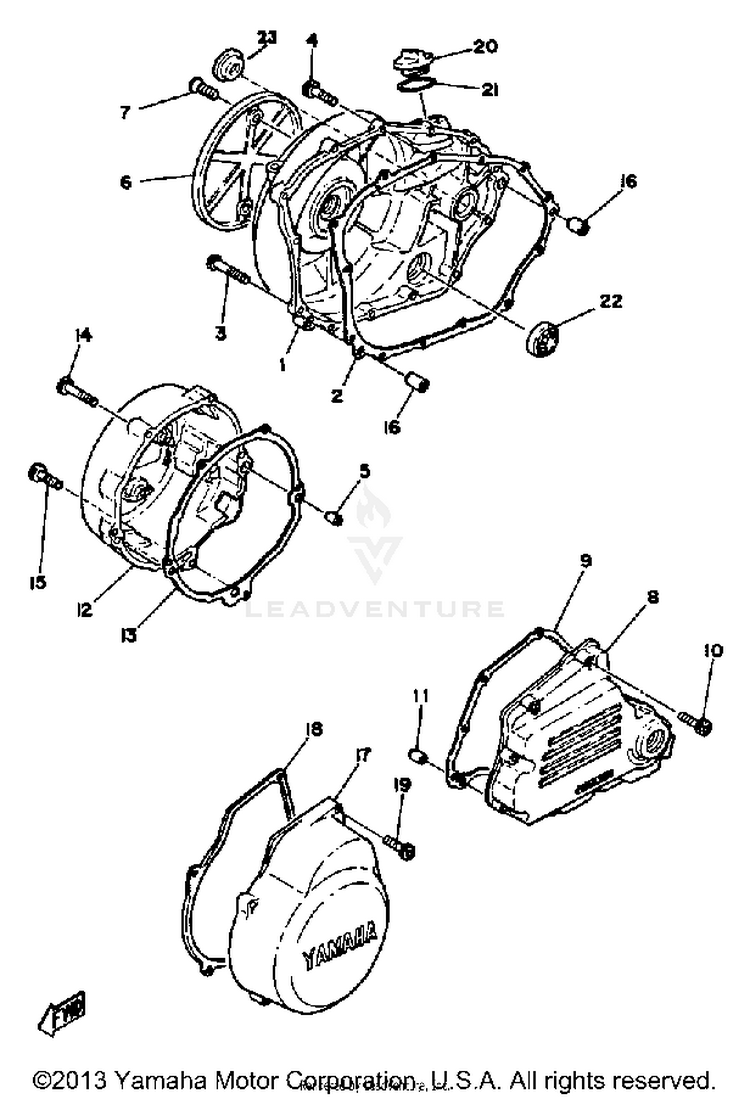 Crankcase Cover XS1100SG - 1980 Schematic
