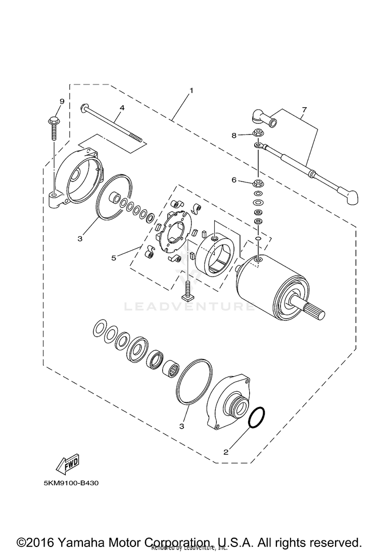 Starting Motor 660 GRIZZLY REAL TREE HARDWOOD HUNTER - YFM660FHRH - 2003 Schematic