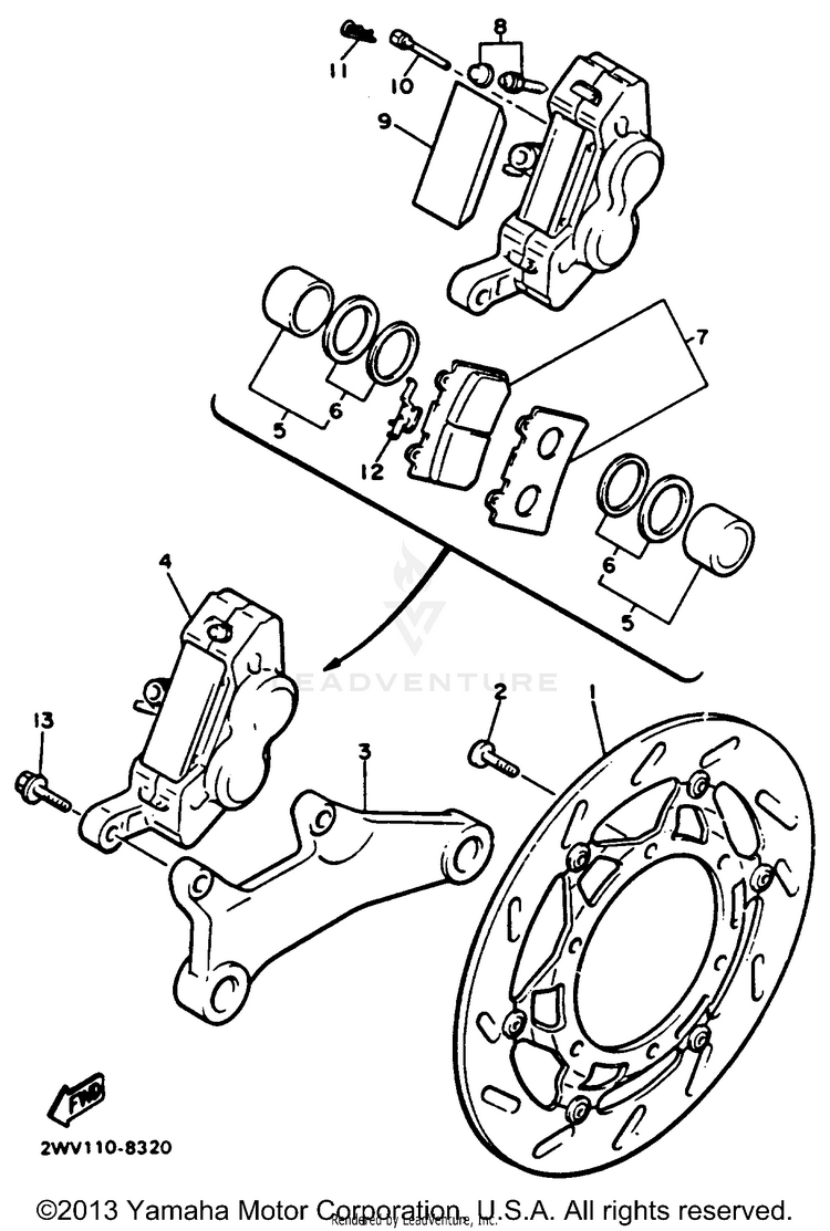Rear Brake Caliper Schematic