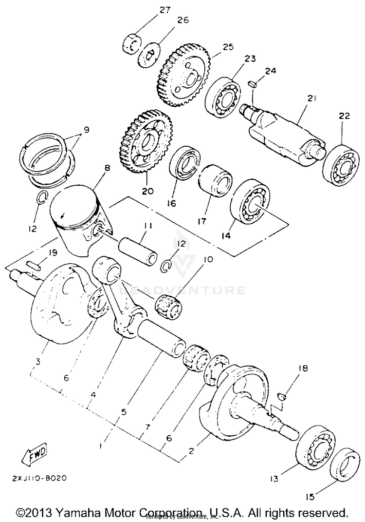 Crankshaft Piston BLASTER - YFS200E_MN - 1993 Schematic