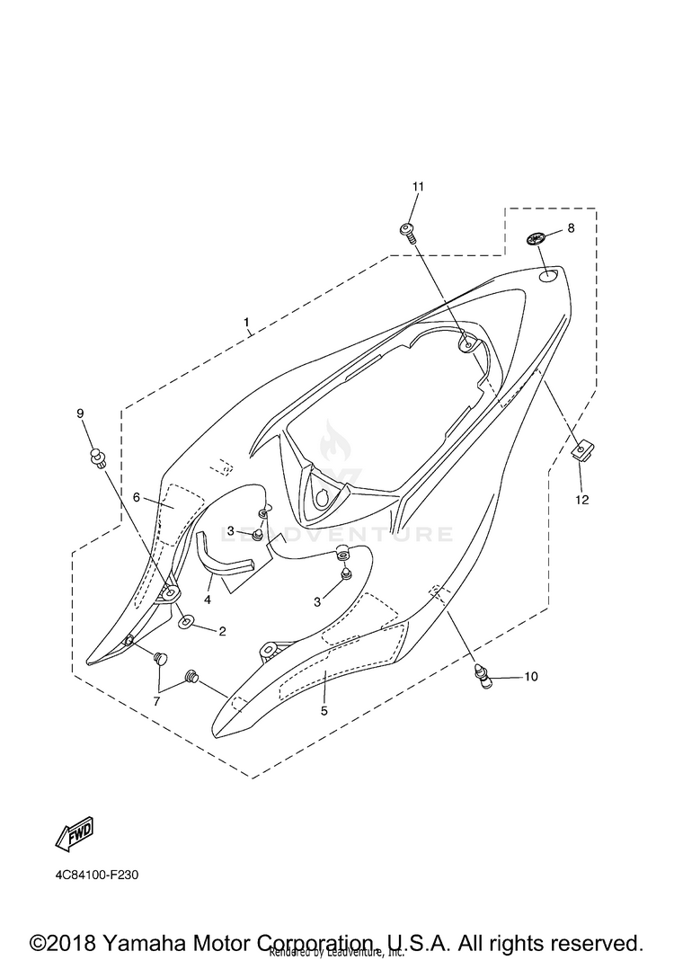 Side Cover R1 - YZFR1XCB - 2008 Schematic