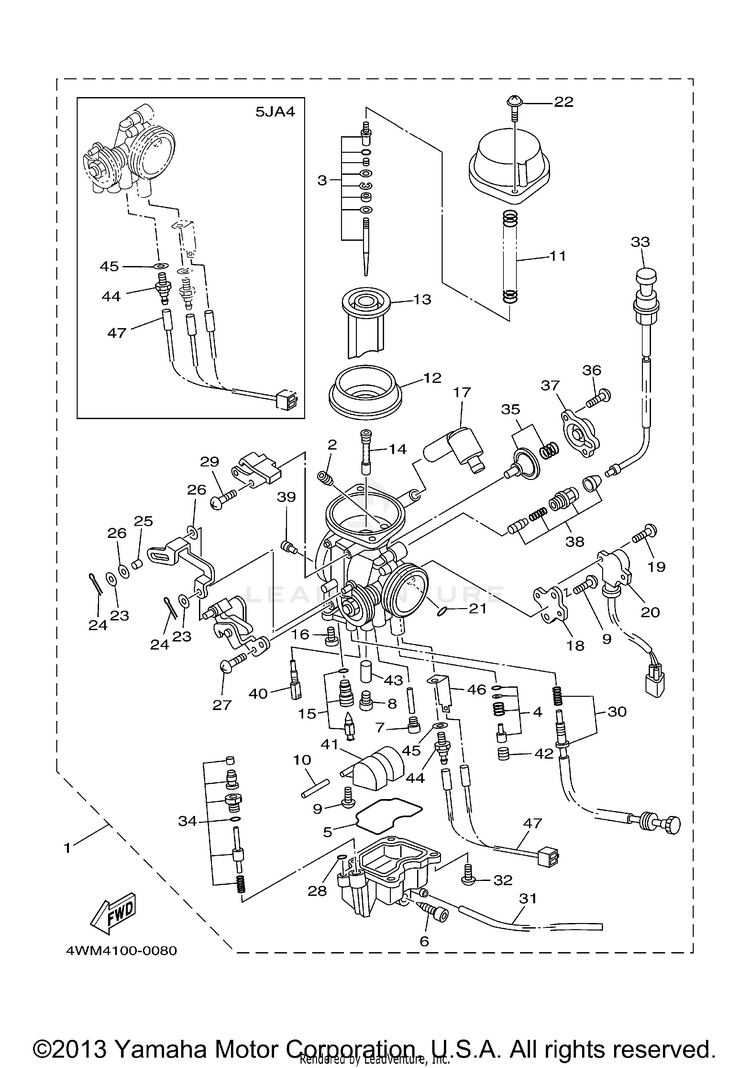 Carburetor ROAD STAR - XV1600ALMC - 2000 Schematic
