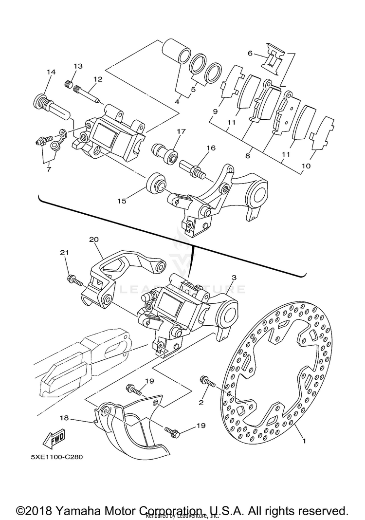 Rear Brake Caliper Schematic