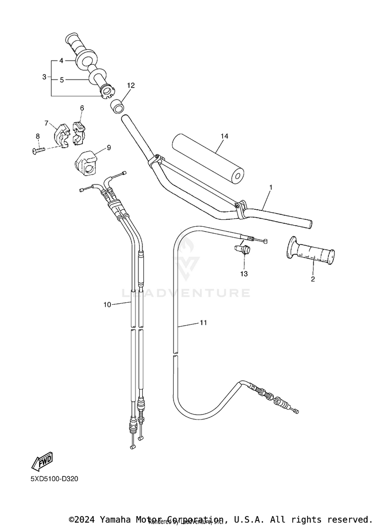 Steering Handle & Cable Schematic