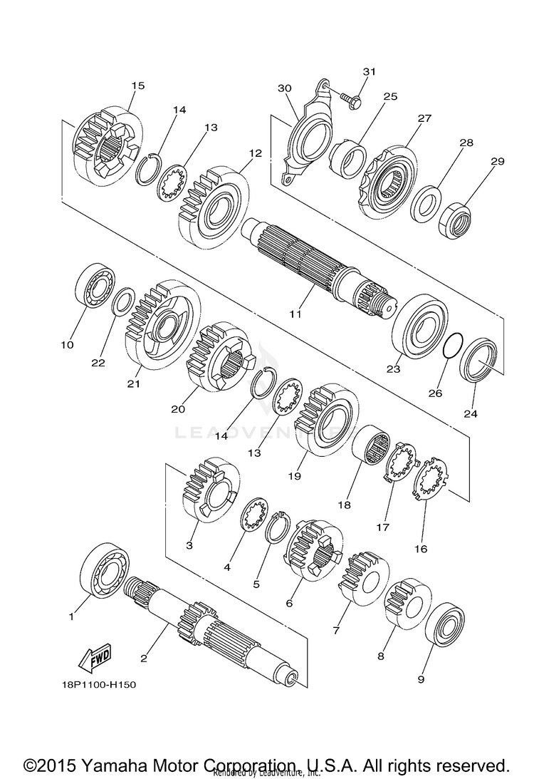 Transmission YFZ450R - YFZ45RDL - 2013 Schematic