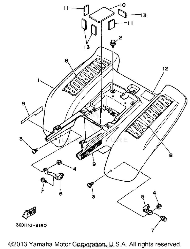 Rear Fender Schematic