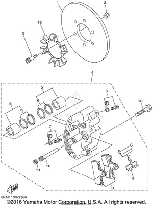 Rear Brake Caliper Schematic