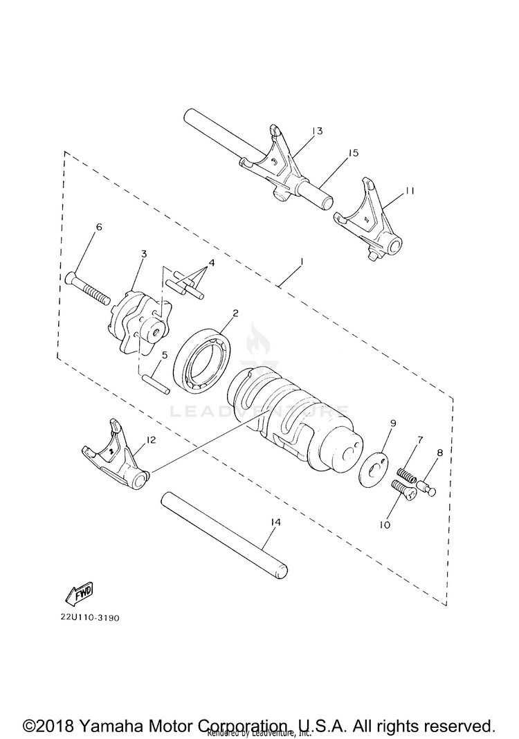 Shift Cam Fork V STAR 650 CLASSIC C - XVS65AWC - 2007 Schematic